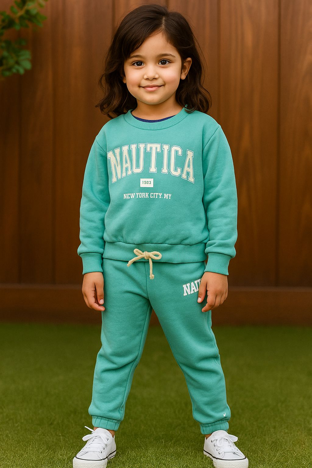 Nautica Kids' Light Blue Pullover Sweatshirt & Jogger Tracksuit Set | EST 1983 New York City
