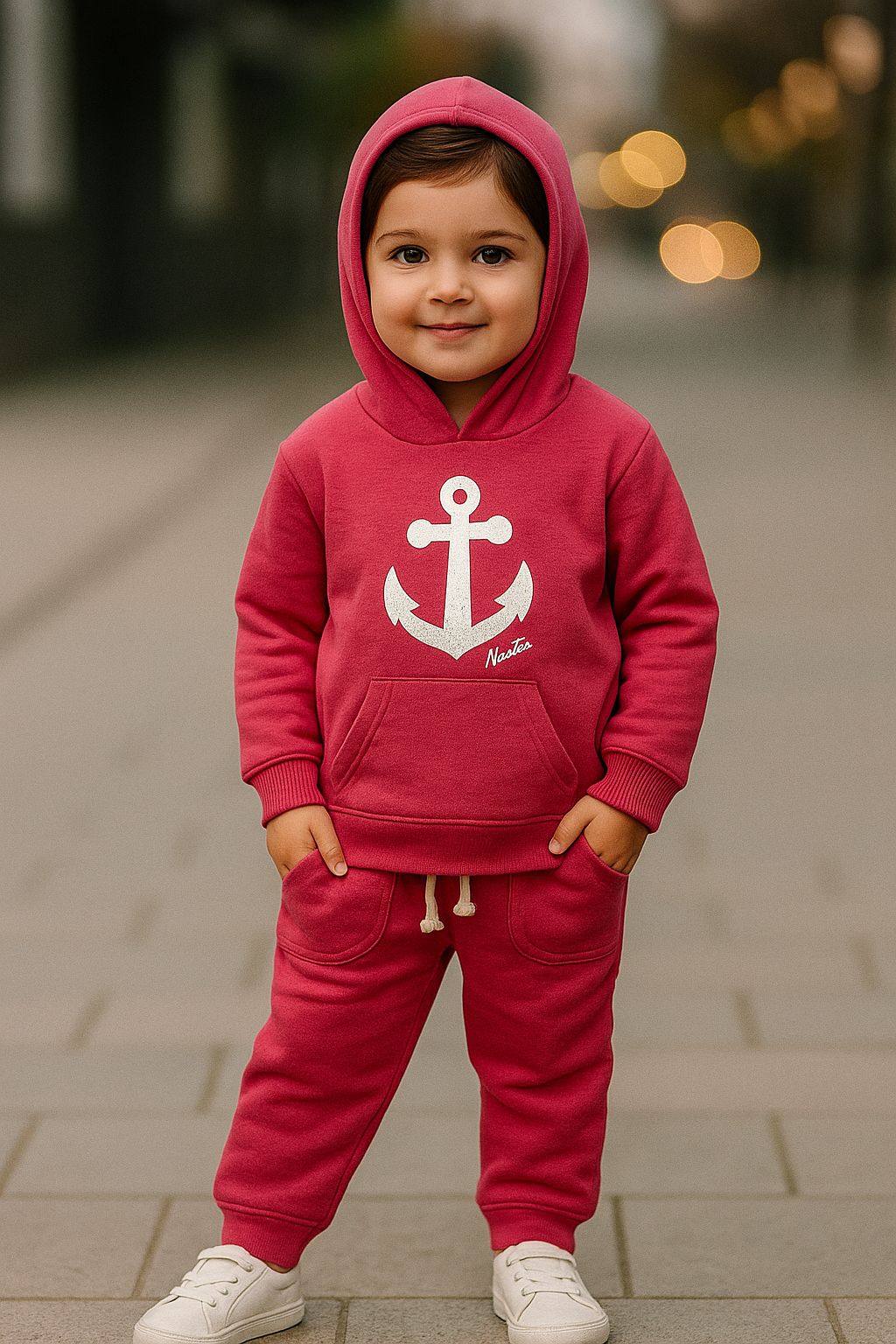 Nautica Girls' pink Pullover Sweatshirt & Track Pants Set