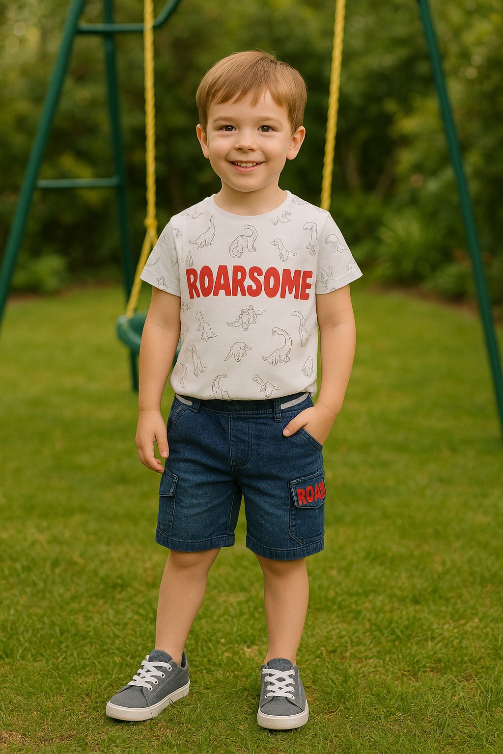 Boys Half Sleeves 2 Piece Suit (Roarsome)